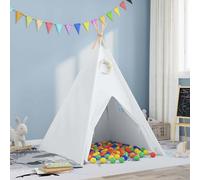 vidaXL Teepee Tent White 120 x 120 x 150 cm Fabric and Plastic