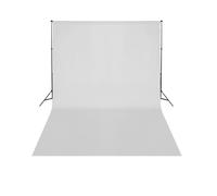 vidaXL Telescopic Background Support System + White Backdrop 3 x 5 m