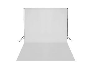 vidaXL Telescopic Background Support System + White Backdrop 3 x 5 m