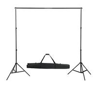 vidaXL Telescopic Background System- Adjustable Width and Height, Ideal for Studio or On-Site Photography, Compatible with Diverse Backdrops, Portable with Carrying Bag, Black Aluminium Design