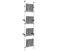 vidaXL Telescopic Boot Rack with Rods Aluminium Storage Unit Organiser Home