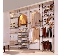 vidaXL Telescopic Boot Rack with Rods Aluminium Storage Unit Organiser Home