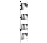 vidaXL Telescopic Boot Rack with Rods Aluminium Storage Unit Organiser Home