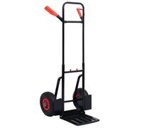 vidaXL Telescopic Hand Trolley 200 kg Black and Red Transport Truck Lift Dolly