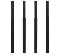 vidaXL Telescopic Table Legs 4 pcs Black 710 mm-1100 mm