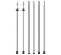 vidaXL Telescopic Tarp Poles with Length of 102-260 cm 2 pcs Aluminum