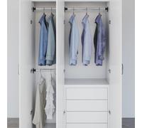 vidaXL Telescopic Wardrobe Rails 2 pcs Silver 58-100 cm