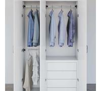 vidaXL Telescopic Wardrobe Rails 2 pcs Silver 58-100 cm