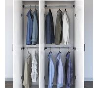 vidaXL Telescopic Wardrobe Rails 4 pcs Silver 58-100 cm