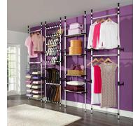 vidaXL Telescopic Wardrobe System with Rods Aluminium