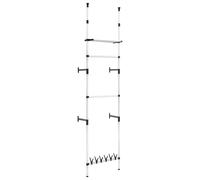 vidaXL Telescopic Wardrobe System with Rods and Shelf Aluminium Clothes Rack