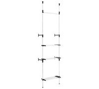 vidaXL Telescopic Wardrobe System with Rods Hanging Rail Clothes Hanger Storage