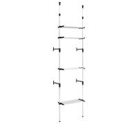 Telescopic Wardrobe System Silver-Black Aluminium 70x40x250-300cm 4 Shelves Adj