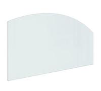 vidaXL Tempered Glass Fireplace Plate - Transparent Bevel Polished Edge Hearth Floor Protector - 120x60cm, 250kg Capacity