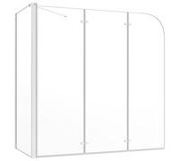 vidaXL Bath Enclosure - Elegant Tempered Glass Shower Screen with Aluminium Profiles, Foldable Design for Easy Access, 120x69x130 cm, Support Arm Included
