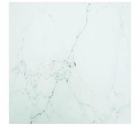 vidaXL Tempered Glass Table Top with Marble Design in White Square Shape for Coffee Tables or Dining Tables 31.5 x 31.5 Inches Easy to Clean Durab