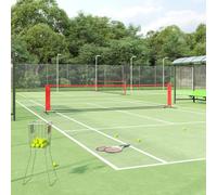 vidaXL Tennis Net Black and Red 500x100x87 cm Polyester