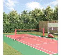 vidaXL Tennis Net Folding Black and red 301 x 90.5 x 87 cm Polyester