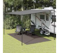 vidaXL Tent Carpet 200x400 cm - Anthracite Outdoor Camping Rug with Corner Eyelets, Weather-Resistant HDPE Material, Easy to Clean and Cut to Size