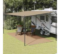 vidaXL Tent Carpet Patio Camping Rug Garden Outdoor Groundsheet Weather Resistant Breathable with Integrated Eyelets 250x600 cm Taupe