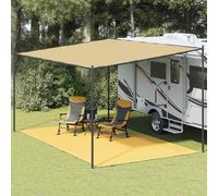 vidaXL Beige HDPE Tent Carpet 300x500cm - Breathable Outdoor Camping Rug with Corner Eyelets for Patio and Under Awnings