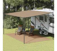 vidaXL Tent Carpet 250x250 cm Taupe | Outdoor Groundsheet HDPE | Patio, Camping Rug with Corner Eyelets | Weather Resistant