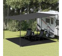 vidaXL Tent Carpet 400x400 cm Black HDPE UK GF0