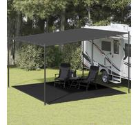 vidaXL Tent Carpet 400x400 cm Black HDPE UK GF0