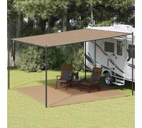 vidaXL Tent Carpet - High-Density Polyethylene Outdoor Camping Groundsheet for Tents, Caravans - Taupe, 400x400 cm