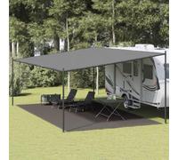 vidaXL Tent Carpet 400x800 cm-Anthracite HDPE Outdoor Rug for Camping, Patios-Easy Custom Fit with Corner Eyelets