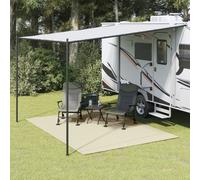 vidaXL Cream Camping Floor Mat 3x2.5m - UV-Resistant Polyester Ground Sheet, Skid-Resistant, Foldable for Travel, Outdoor & Indoor Use