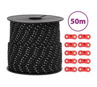 vidaXL Tent Guy Rope with Reflective Strips and Spanners Tent Guide Rope 4 mm