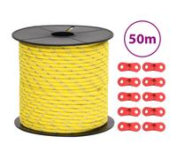 vidaXL Tent Guy Rope with Reflective Strips and Spanners Tent Guide Rope 4 mm