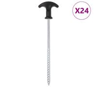 vidaXL Tent Pegs 24 pcs 20 cm Ø7 mm Galvanised Steel