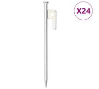 vidaXL Tent Pegs Ground Peg Camping Peg 24 pcs 20 cm 9 mm Galvanised Steel