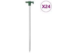 vidaXL Tent Pegs 24 pcs 25 cm 7 mm Galvanised Steel and PP