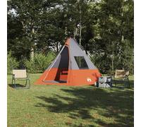 vidaXL Tent with Roof Grey and Orange and Black 383 x 338 x 217 cm