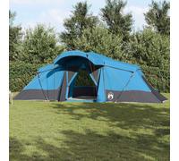 vidaXL Collapsible Camping Tent - Blue Waterproof Polyester - Fits 4 Adults - Easy Setup with Carry Bag and Ground Anchors