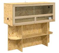 vidaXL Terrarium Brown 100 x 40 x 90 cm OSB, Spacious, Rectangular, Rustic Terrarium, Safe Home for Reptiles and Amphibians