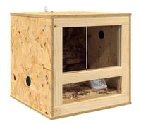 Terrarium Brown OSB 40x40x40 cm Indoor Reptile Habitat Tempered Glass View Large