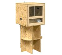 Terrarium Brown OSB Matte 40x40x90 cm Square Wooden Reptile Vivarium Enclosures