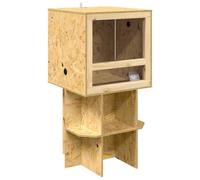 vidaXL Terrarium Brown 50 x 50 x 100 cm OSB, Rustic, Robust Reptile Shelter, Square Terrarium Display, Glass House for Pets