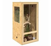 vidaXL Terrarium Brown 50 x 50 x 100 cm OSB Square Rustic Robust Reptile Cage Indoor Terrarium Versatile Home Glass Tank