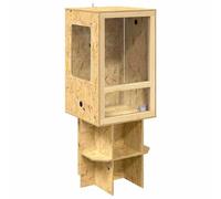 vidaXL Terrarium Brown 50 x 50 x 130 cm OSB, Rustic, Robust Reptile Shelter, Square Terrarium Display, Glass House for Pets