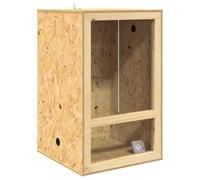 vidaXL Terrarium Brown 50 x 50 x 80 cm OSB, Rustic Square Terrarium Habitat, Robust Reptile Holder, Beige Design, for Room, Healthy Home