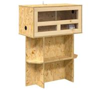 vidaXL Terrarium Brown 60 x 30 x 80 cm OSB, Wood Terrarium, Rectangular, Durable Habitat Tank, Exotic Pet Cage, Secure Animal Home for Reptiles and Amphibians