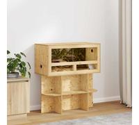 vidaXL Terrarium Brown 80 x 40 x 40 cm OSB, Wooden Table, Rectangular, Rustic, Durable, Ideal for Home, Dining Room, Unique Design, Robust Construction