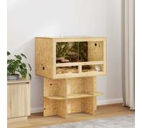 vidaXL Terrarium Brown 80 x 50 x 100 cm OSB, Rustic, Rectangular Terrarium for Pets, Safe Reptile and Animal Shelter, Stable Place