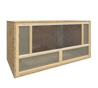 Terrarium Brown Engineered Wood Glass Steel 80x40x40cm Reptile Enclosure MeshTop