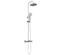 vidaXL Thermostatic Shower Set Chrome SS201 Bathroom Height Adjustable Thermostatic Shower with Head, Hand Shower, Temperature Control for Upgrade